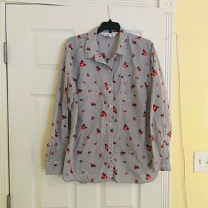 Old Navy Striped Button Down With Flowers